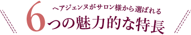 ヘアジェンヌがサロン様から選ばれる 6つの魅力的な特長