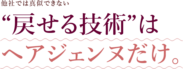 ”戻せる技術”はヘアジェンヌだけ